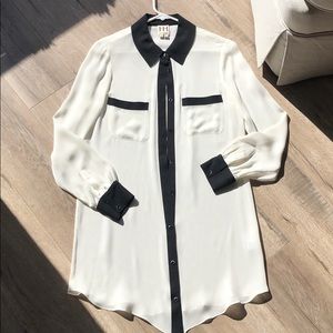 Haute hippie white black oxford dress